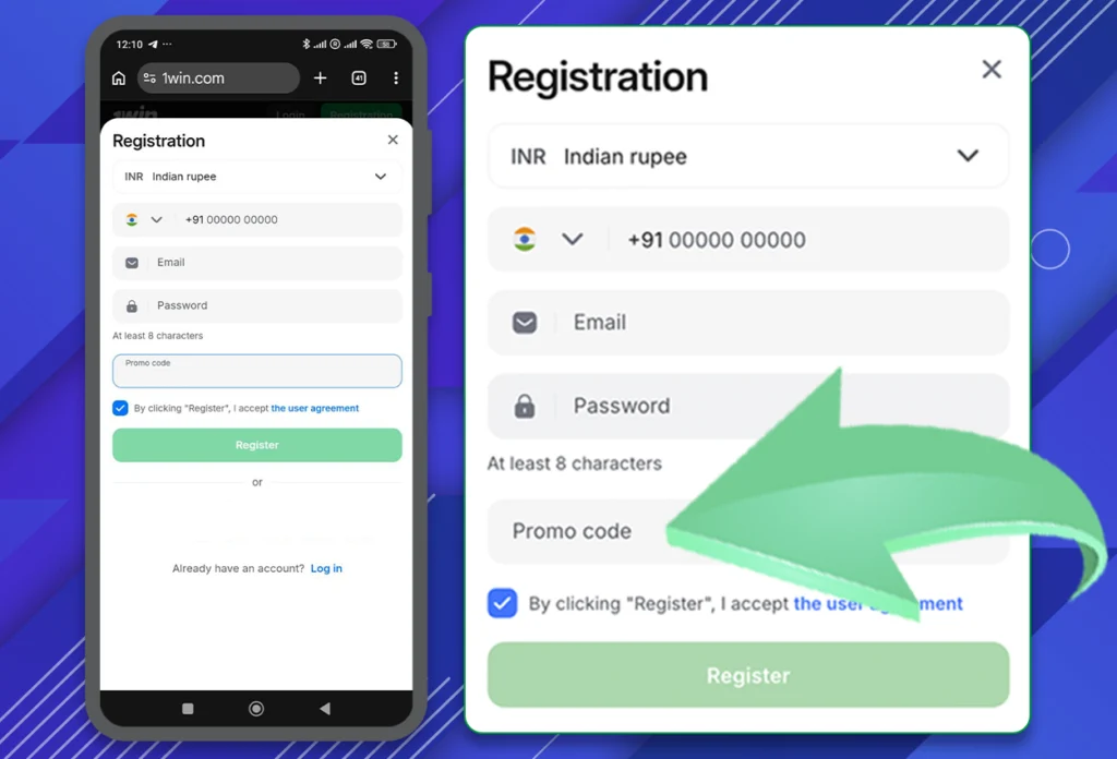 Register and start betting at 1win India